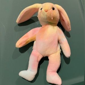 NWT BEANIE BABY - “Hippie” bunny, kept in collector case.